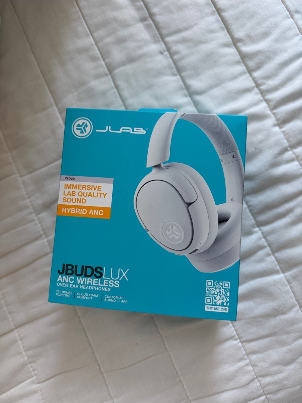 JLab JBuds LUX ANC Wireless Over-Ear Headphones — White
